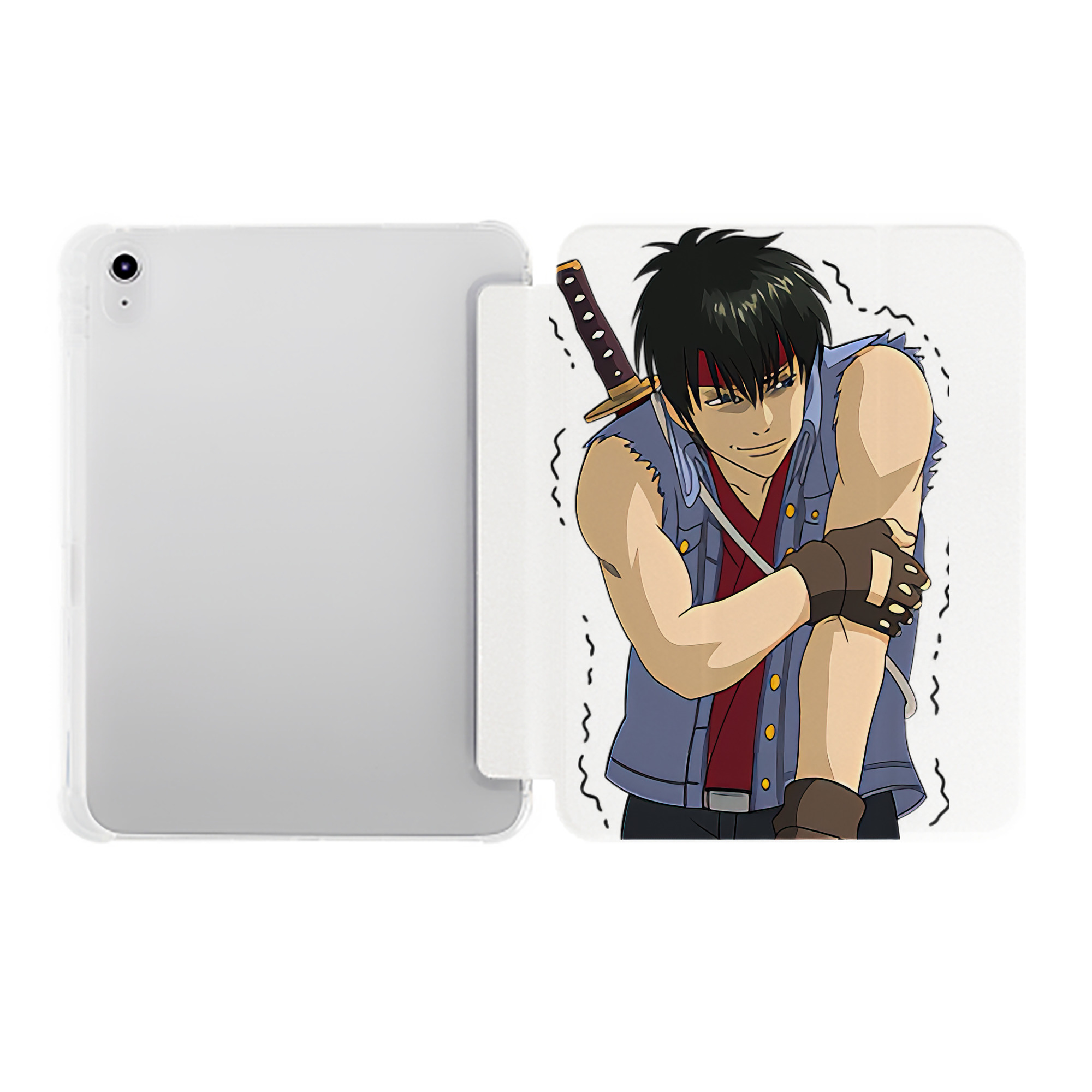 （画像用） ぎんたま 坂田銀時（さかたぎんとき） 神楽 志村新八（しむら しんぱち） GINTAMA Sakata Gintoki Kagura Shimura Shinpachi IPad ケース ペン収納付き 三つ折りスタンド PUレザー×シリコン 対応機種9.5/10.5/10.9インチ